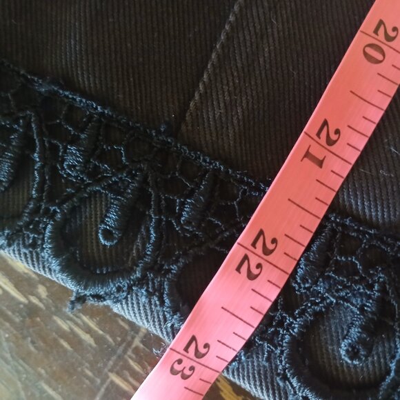 Vintage St Joanne Jeans Black Embroidered Denim Vest Women's XL - Picture 7 of 7